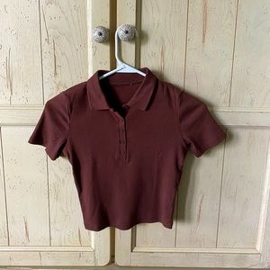ZARA Polo Crop Top Size: W-S